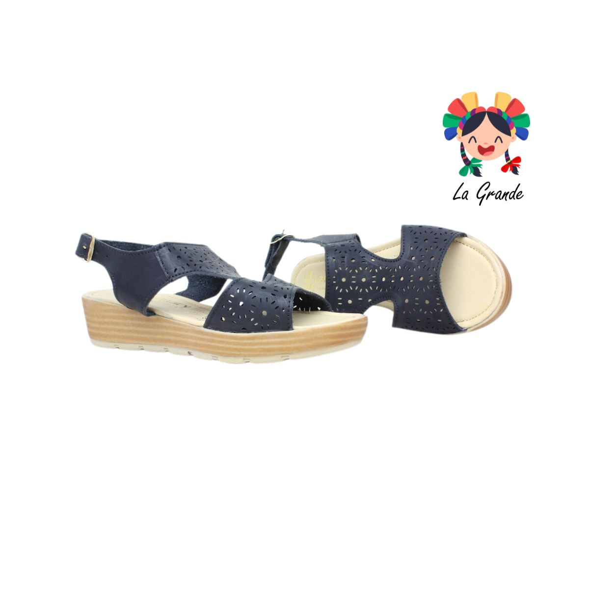 851 LADY MARY Negro Huarache Casual para Dama