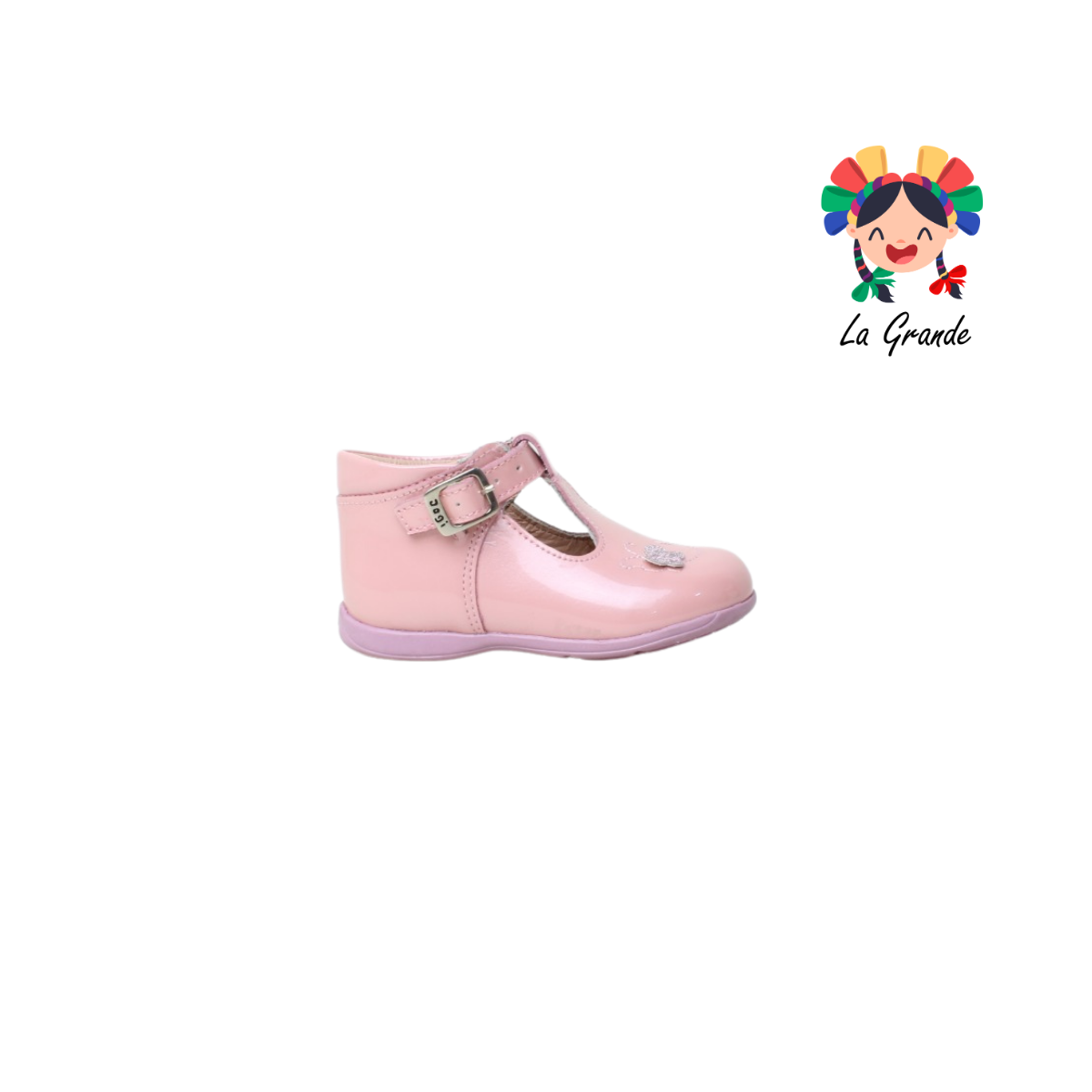 8731 DOGI Rosa Piel Charol Zapato Casual de Mariposa para Niña