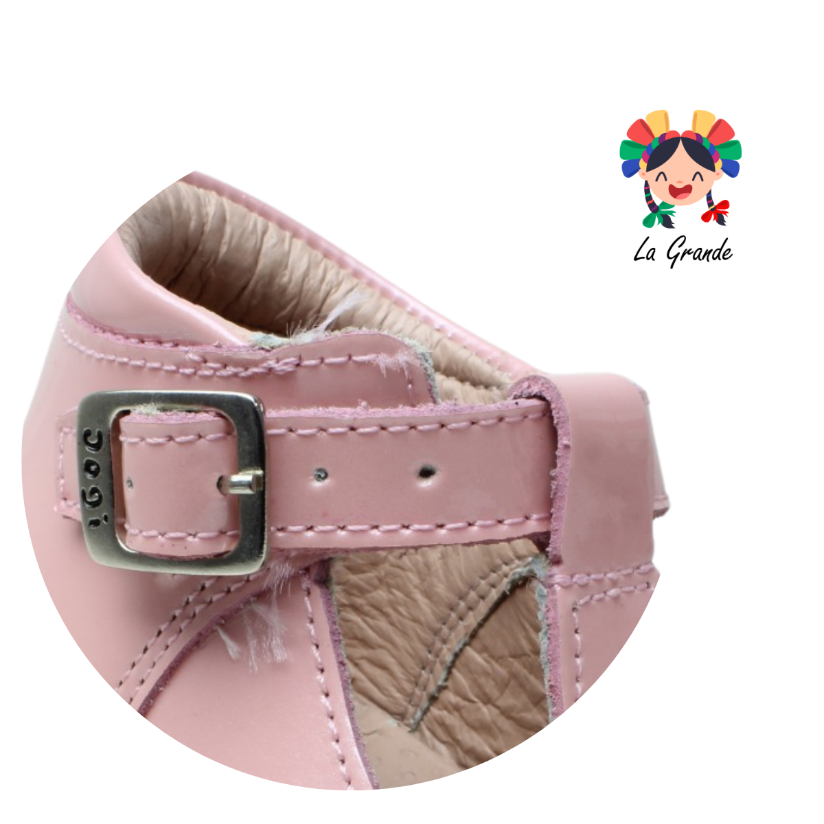 8731 DOGI Rosa Piel Charol Zapato Casual de Mariposa para Niña
