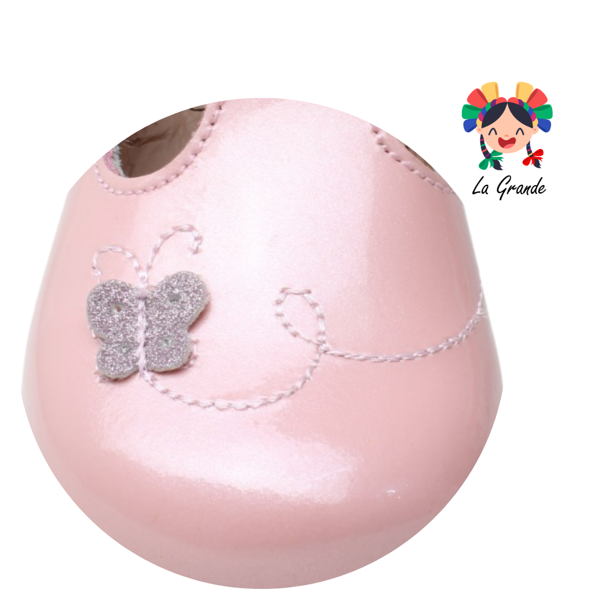 8731 DOGI Rosa Piel Charol Zapato Casual de Mariposa para Niña