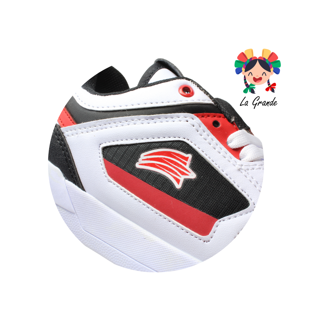 1722 ADIORA Bco Ngo Rojo Tenis Casual para Dama y Joven