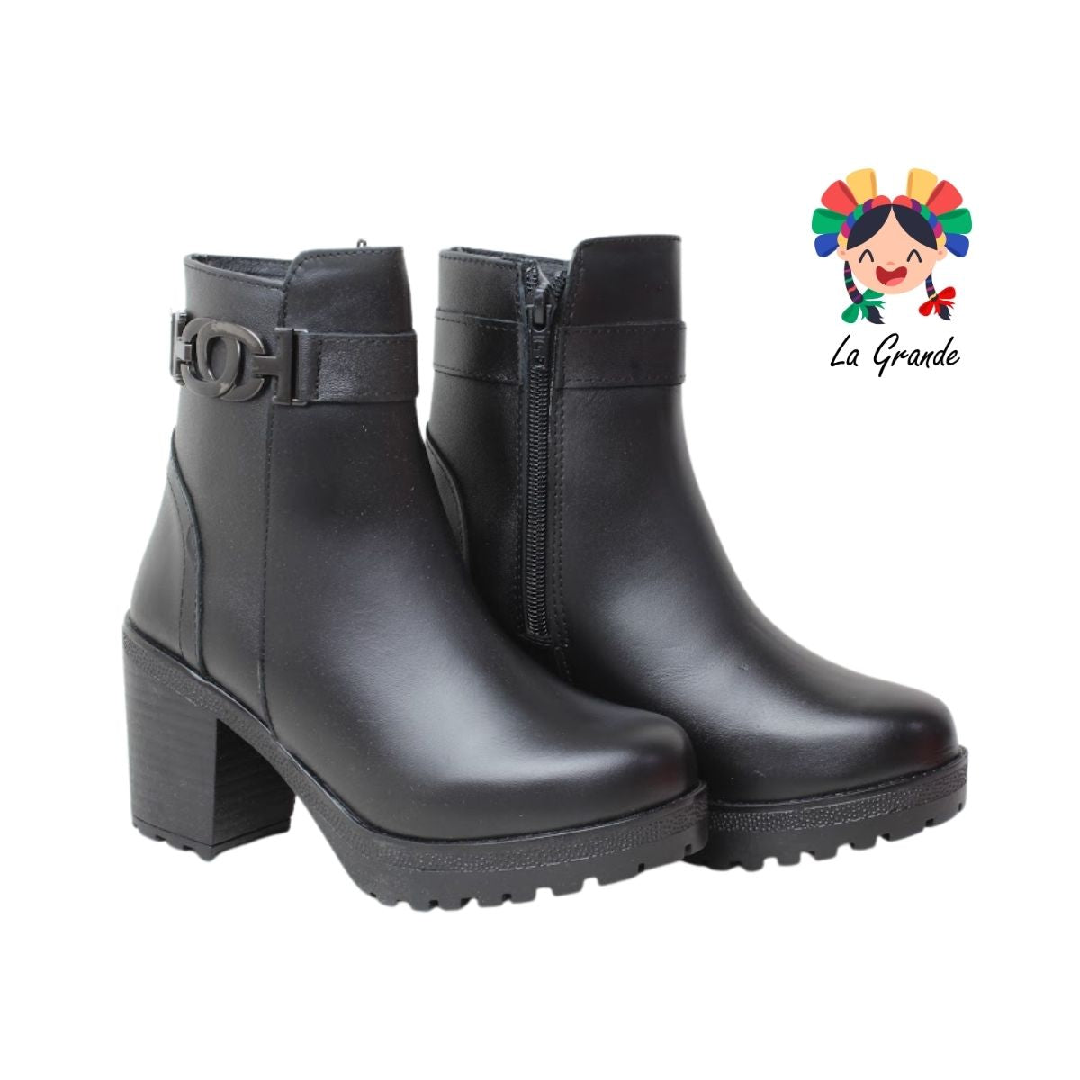 900 BRIANDA Negro Piel Bota para Dama