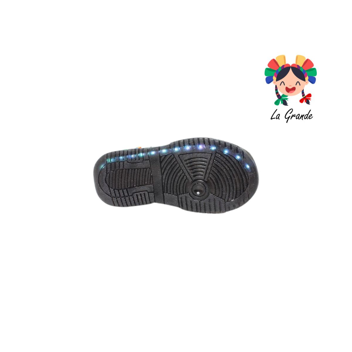 900 DINO ON KIDS Bco Mno Azul Sintético Tenis con Luces para Niño