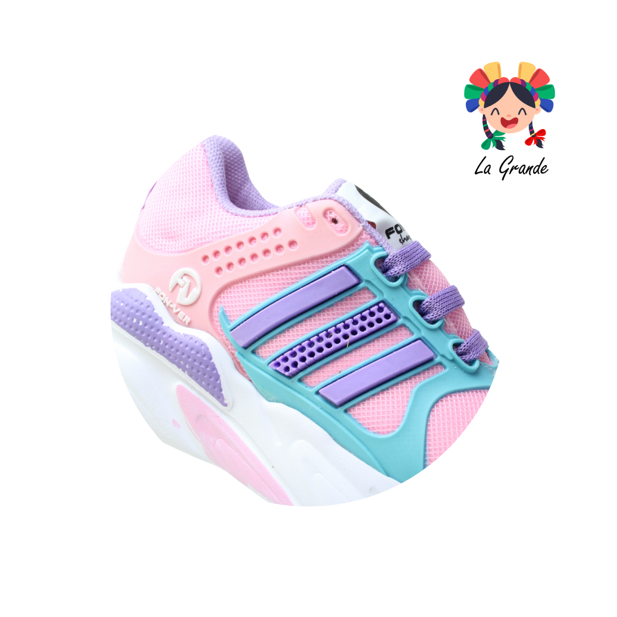 900 FON-VER Rosa Menta Tenis Deportivo para Niña