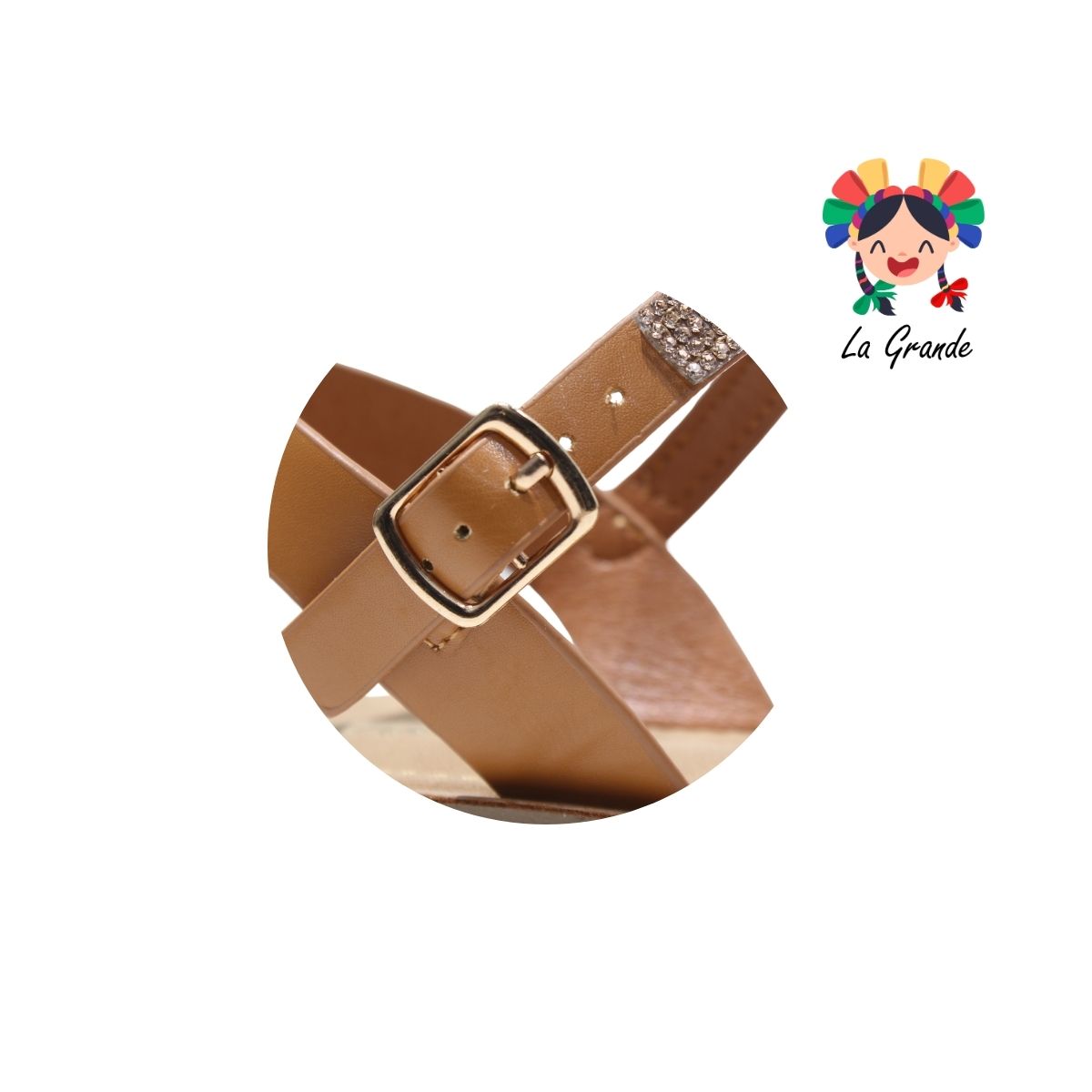 9022 VI LINE Café Sint Sandalia con Brillos para Dama