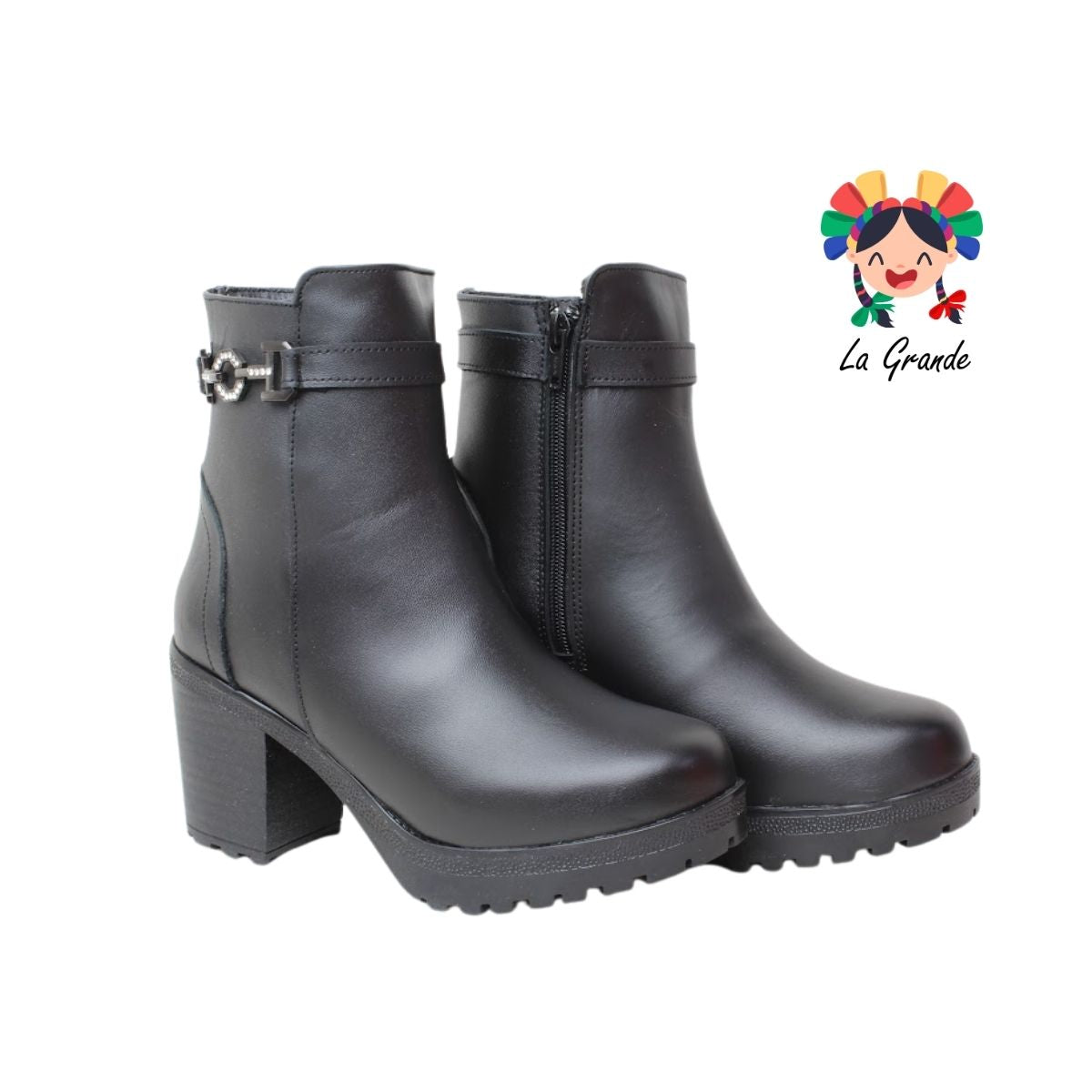 903 BRIANDA Negro Piel Bota para Dama