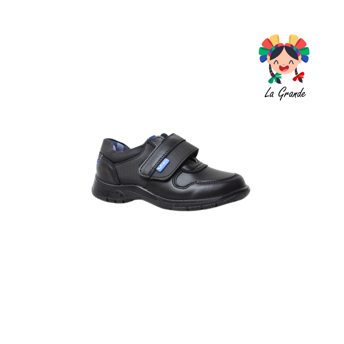 903 VELRA Negro Azul Zapato Escolar para Niño