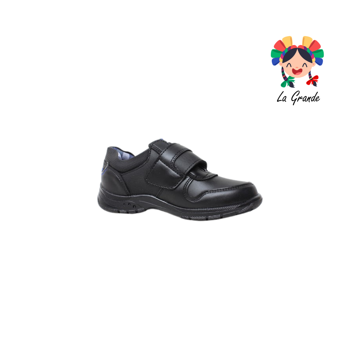 903 VELRA Negro Azul Zapato Escolar para Niño
