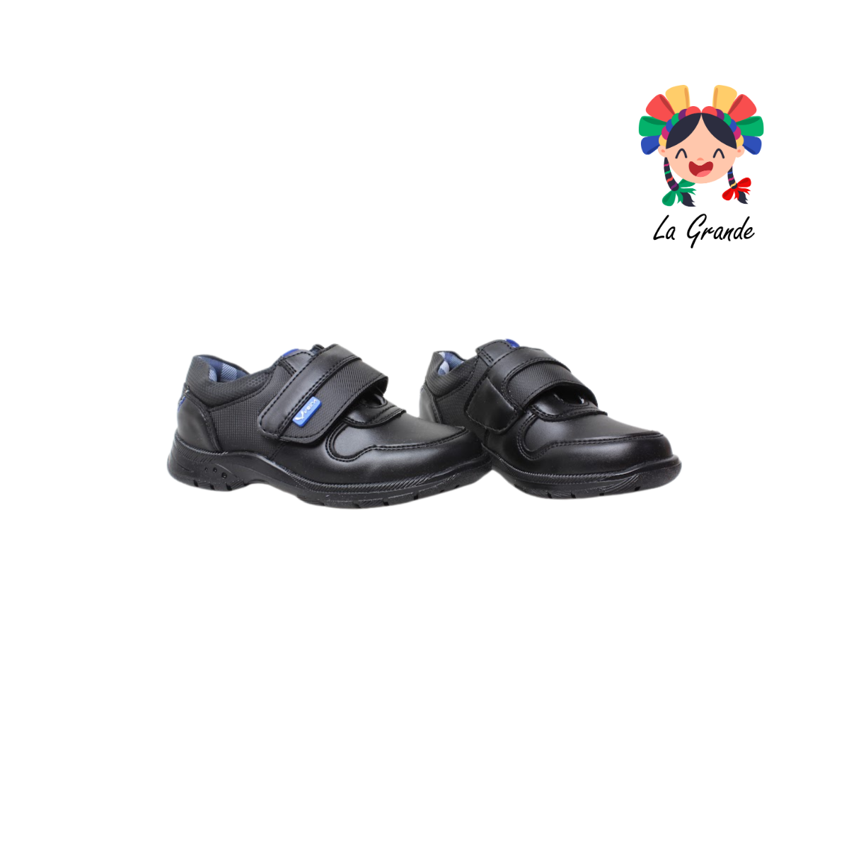 903 VELRA Negro Azul Zapato Escolar para Niño