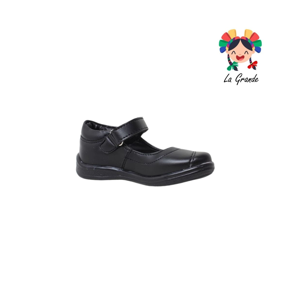 905 DULCE CEREZA Negro Sint Zapato Escolar para Niña