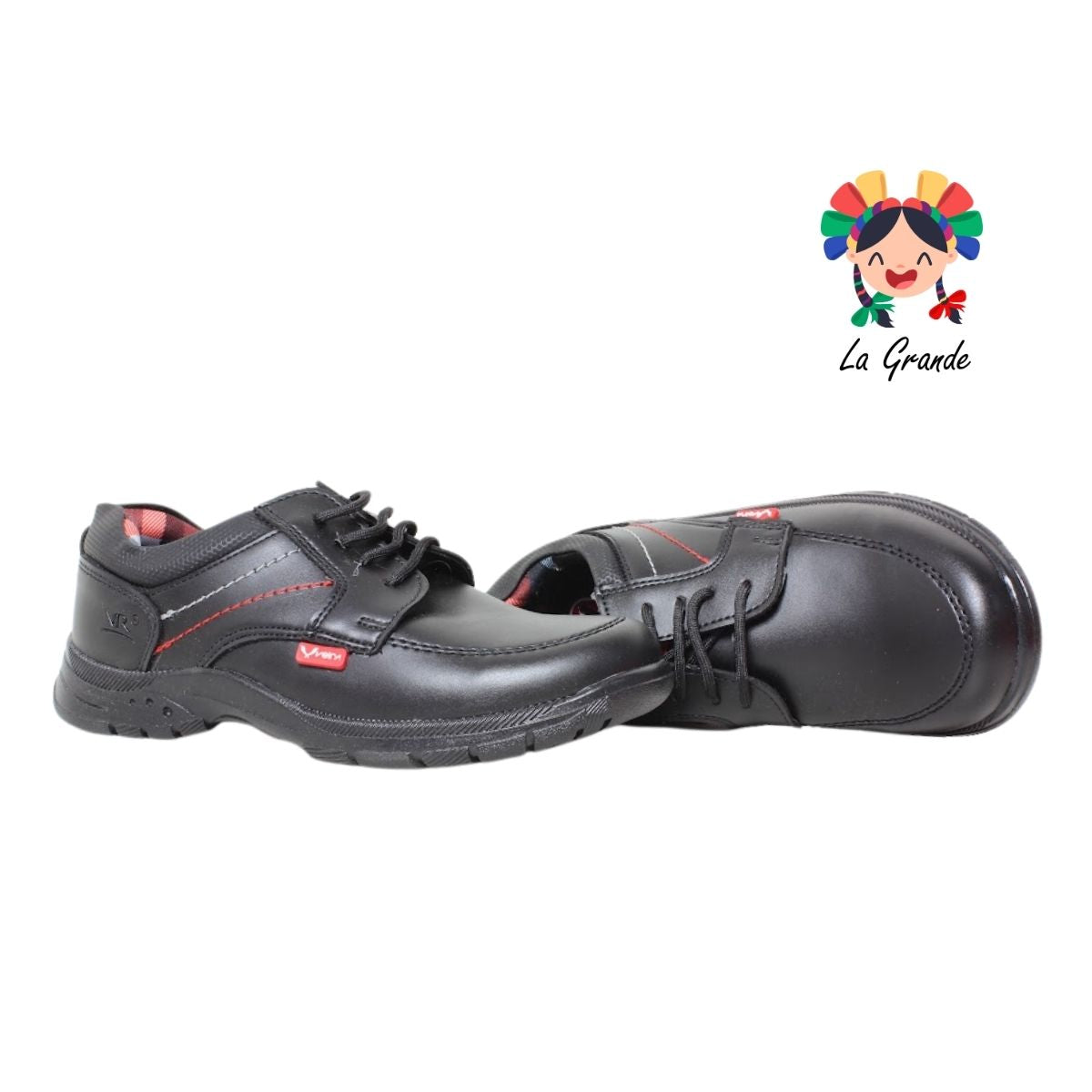 905 VELRA Negro Rojo Sint Zapato Escolar para Niño y Joven