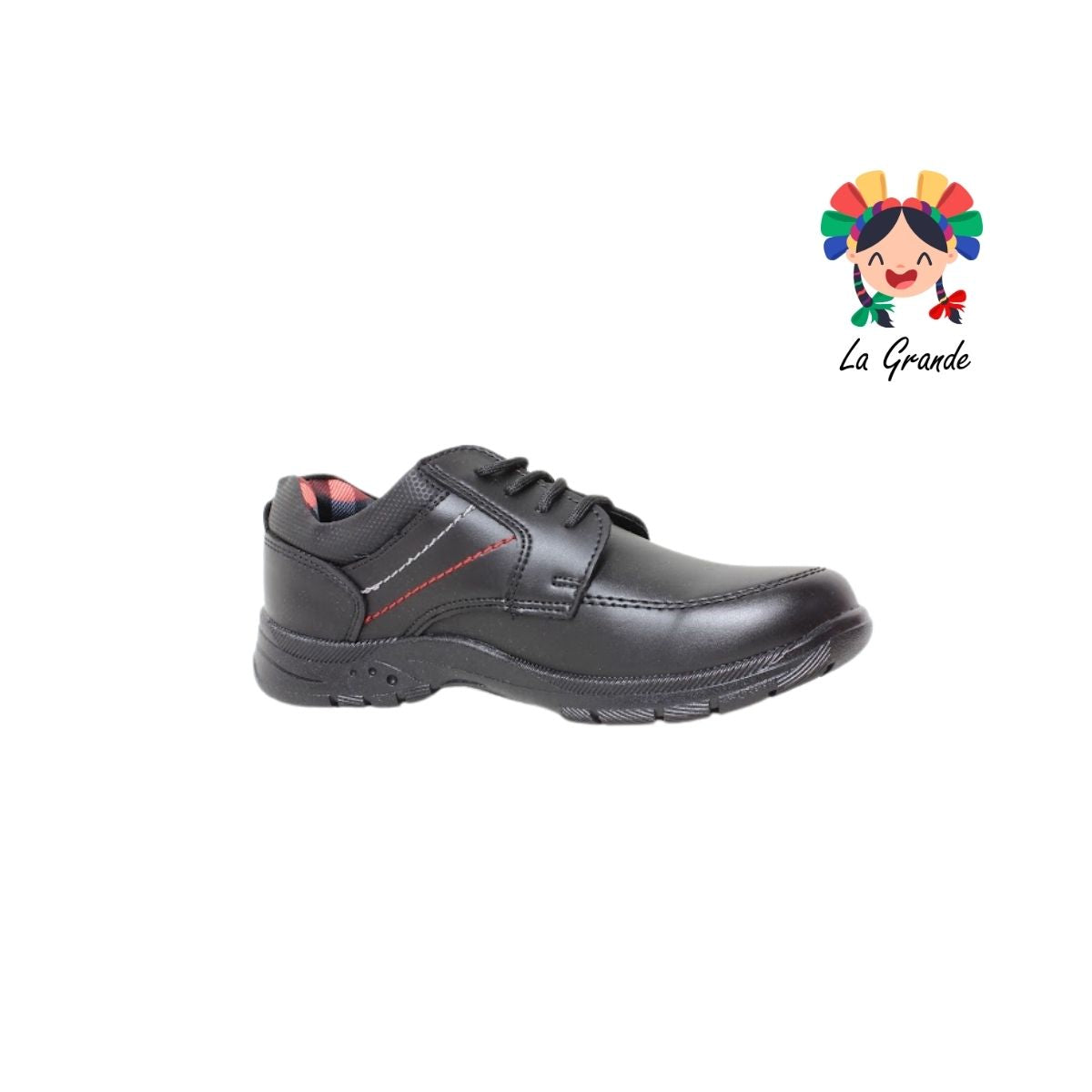 905 VELRA Negro Rojo Sint Zapato Escolar para Niño y Joven