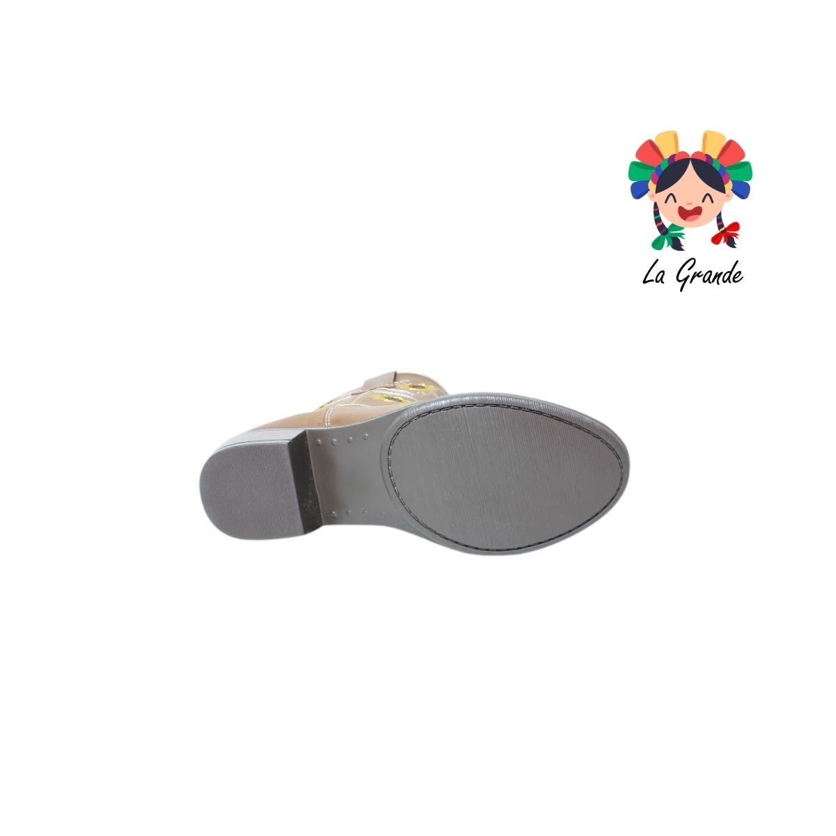 9075 LADY FLORES Miel Bordado Bota Vaquera para Niña y Dama