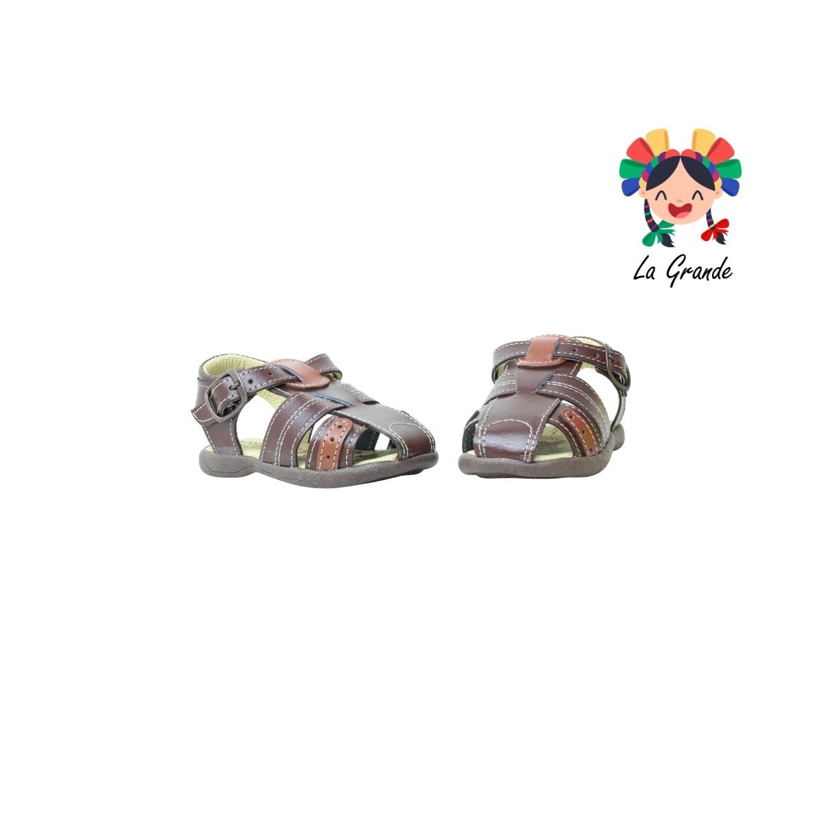 911 PEQUEÑITOS Chili Canela Piel Huarache para Bebé