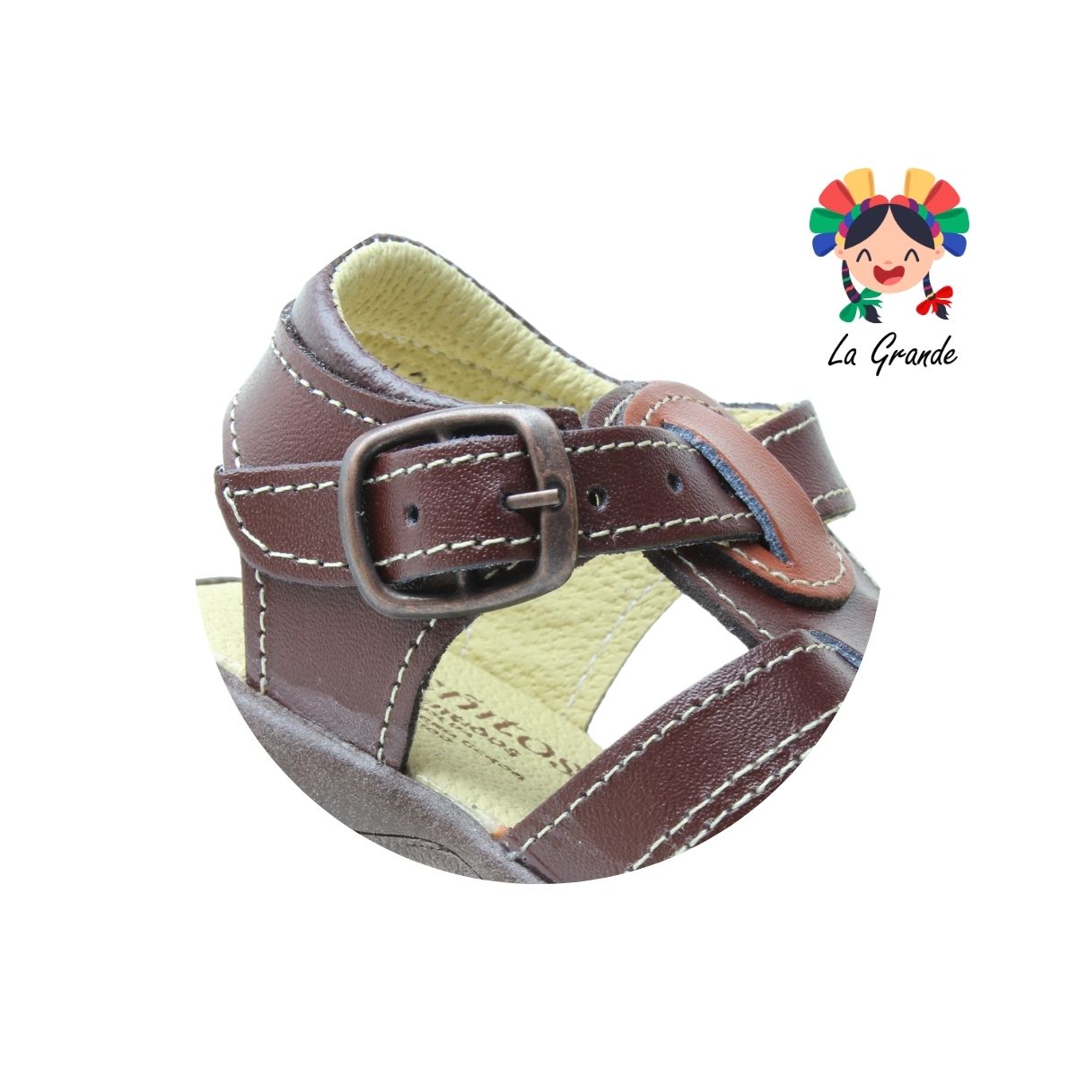 911 PEQUEÑITOS Chili Canela Piel Huarache para Bebé