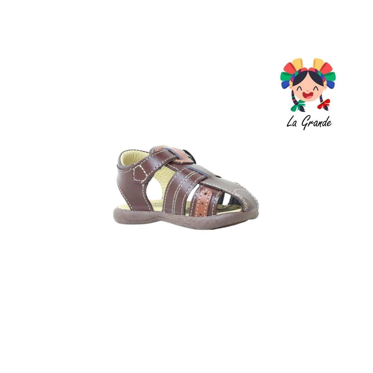 911 PEQUEÑITOS Chili Canela Piel Huarache para Bebé