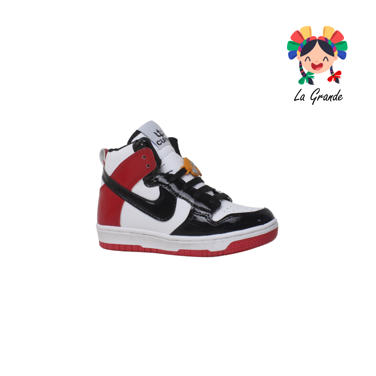 912 CUPRA Ngo Bco Rojo Charol Tenis Casual para Niño y Niña