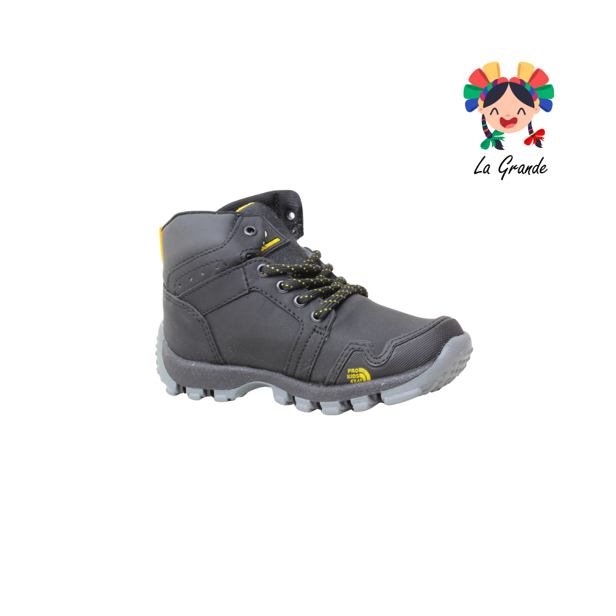 9253 JC RAM Negro Amarillo Bota de Montaña para Niño