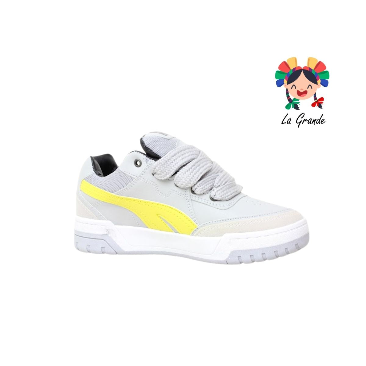 927 ROJO ARANDANO Gris Amarillo Tenis Casual para Dama y Joven