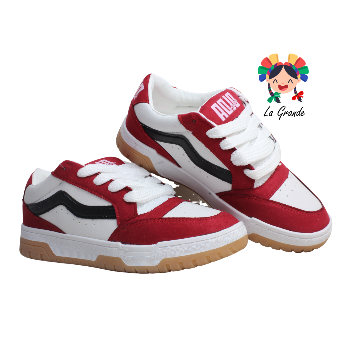 928 ROJO ARANDANO Rojo Bco Ngo Tenis Casual para Dama, Joven y Caballero
