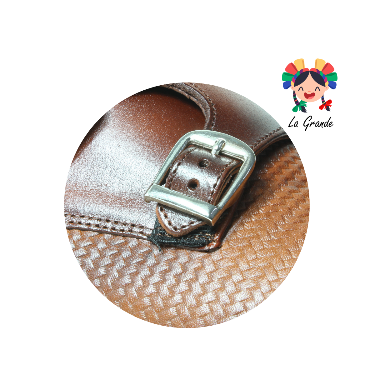 930 GIOVANNI Miel Atanado Entre Tejido en Chinela Zapato de Vestir para Caballero con Suela de Cuero