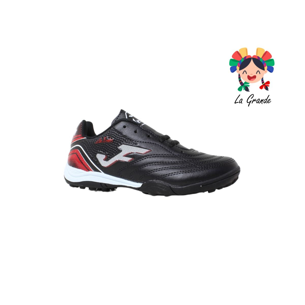933 FRAKOS Negro Rojo Tenis de Fútbol Rápido Unisex para Joven y Dama