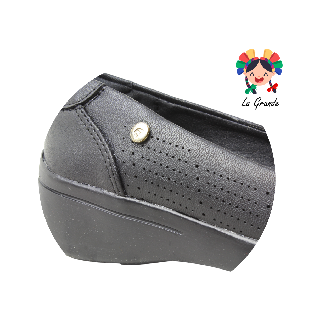9439 ETNIA Negro Piel Zapato Casual para Dama