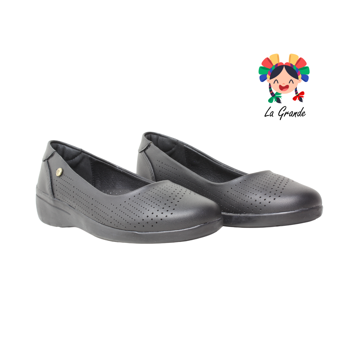9439 ETNIA Negro Piel Zapato Casual para Dama