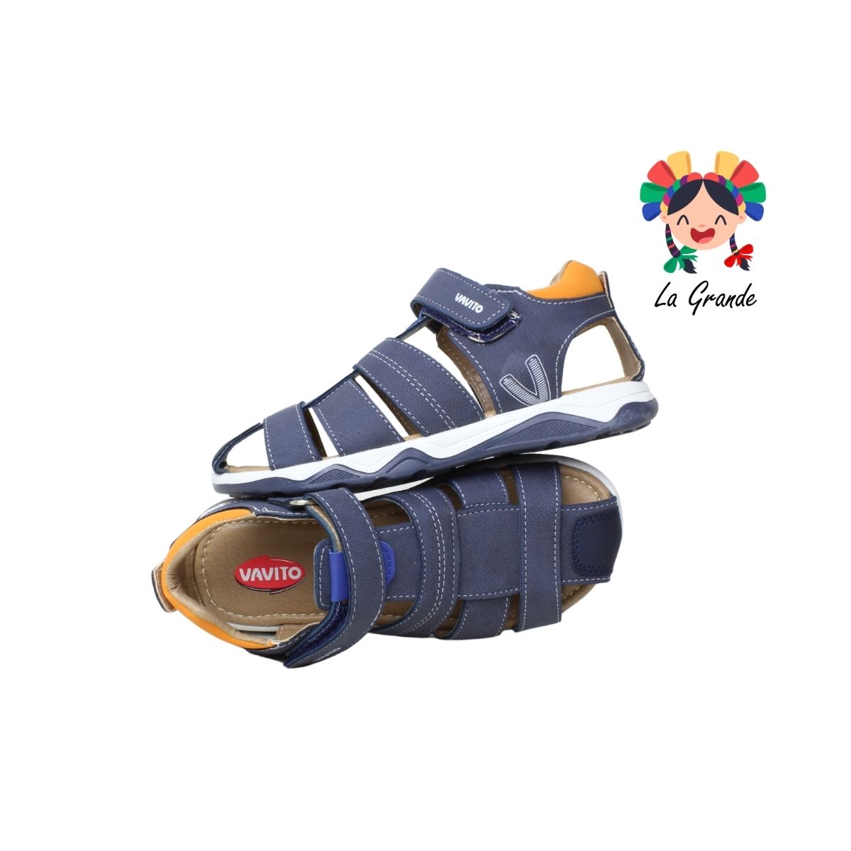 9604 VAVITO Azul Rey Sint Huarache Casual para Niño