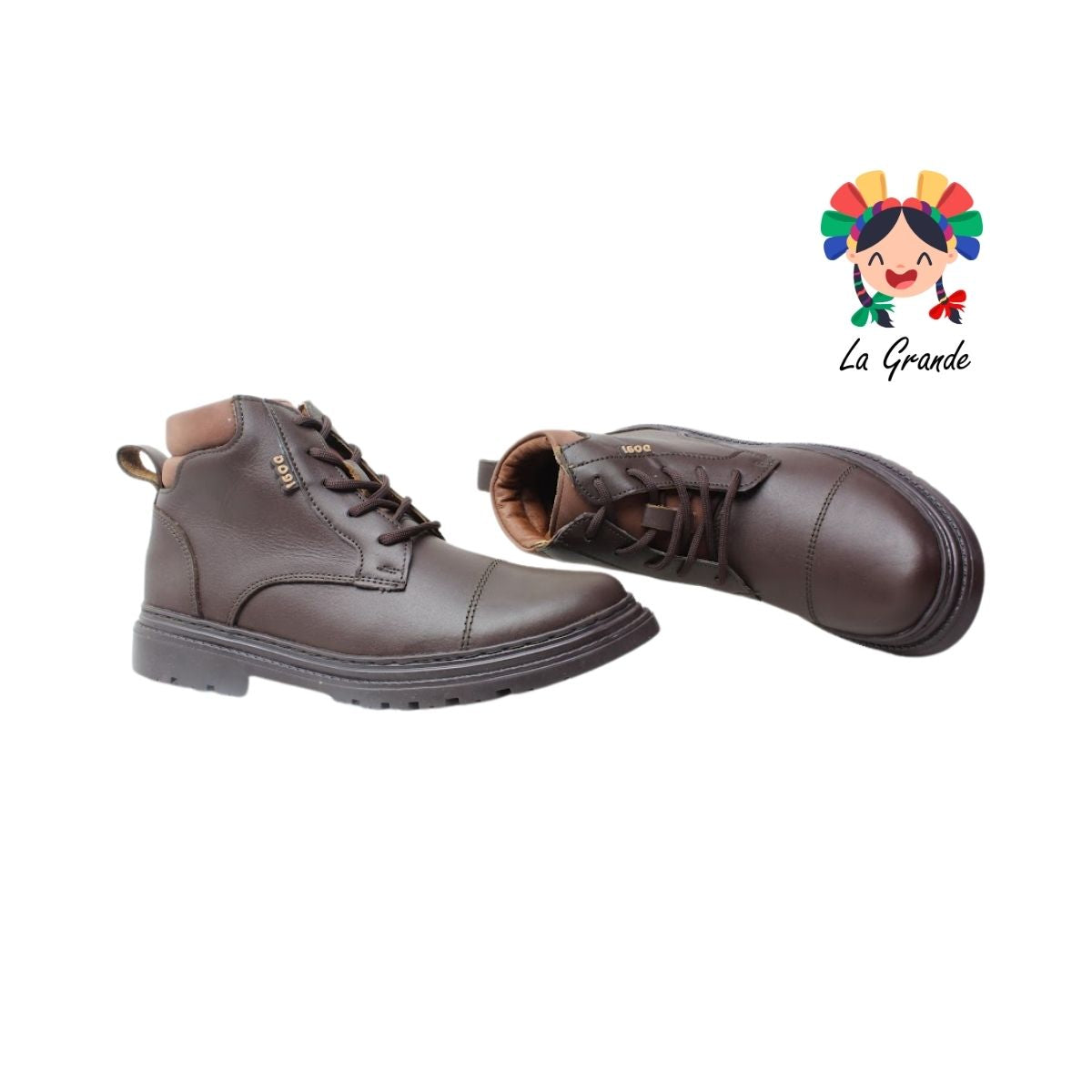 9712 DOGI Café Piel Bota Casual para Joven y Dama