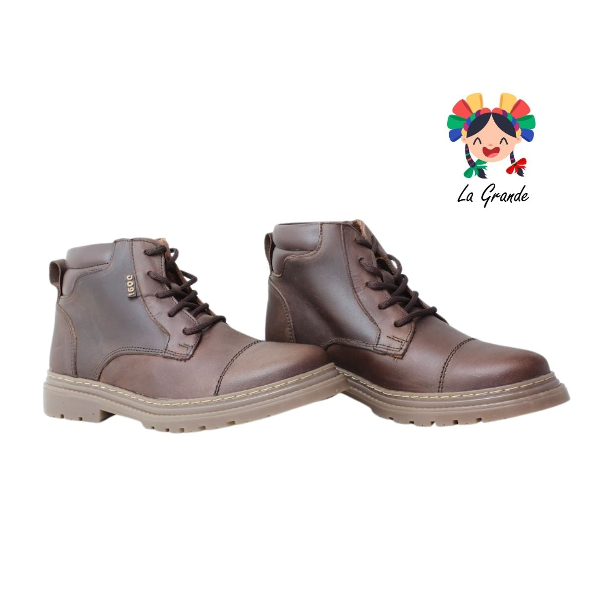 9712 DOGI Chocolate Piel Zapato Casual para Niño y Joven