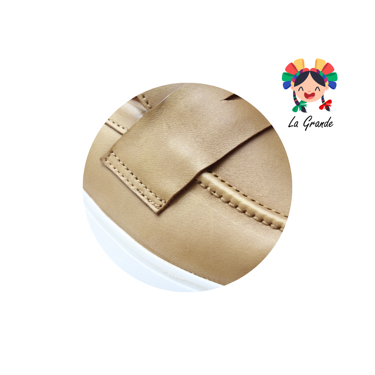 NU001 DOGI Camel Spray Oro Piel Zapato Casual para Dama