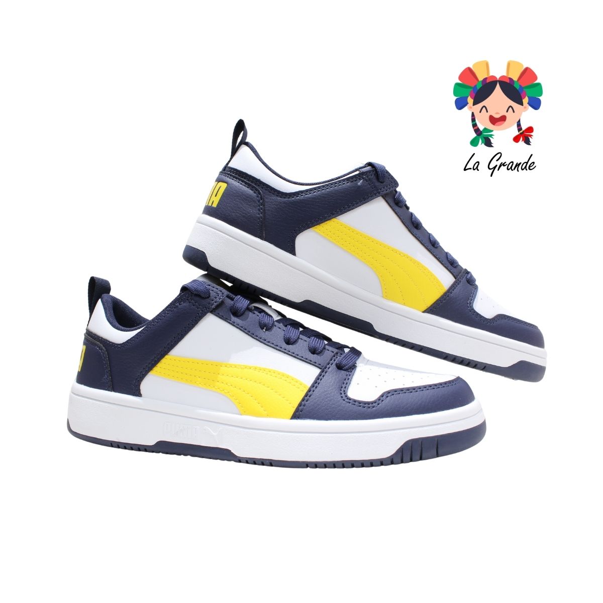 9901 LAYUP PUMA Bco Azul Ama Sint Tenis Casual Importado Original para Dama, Joven y Caballero