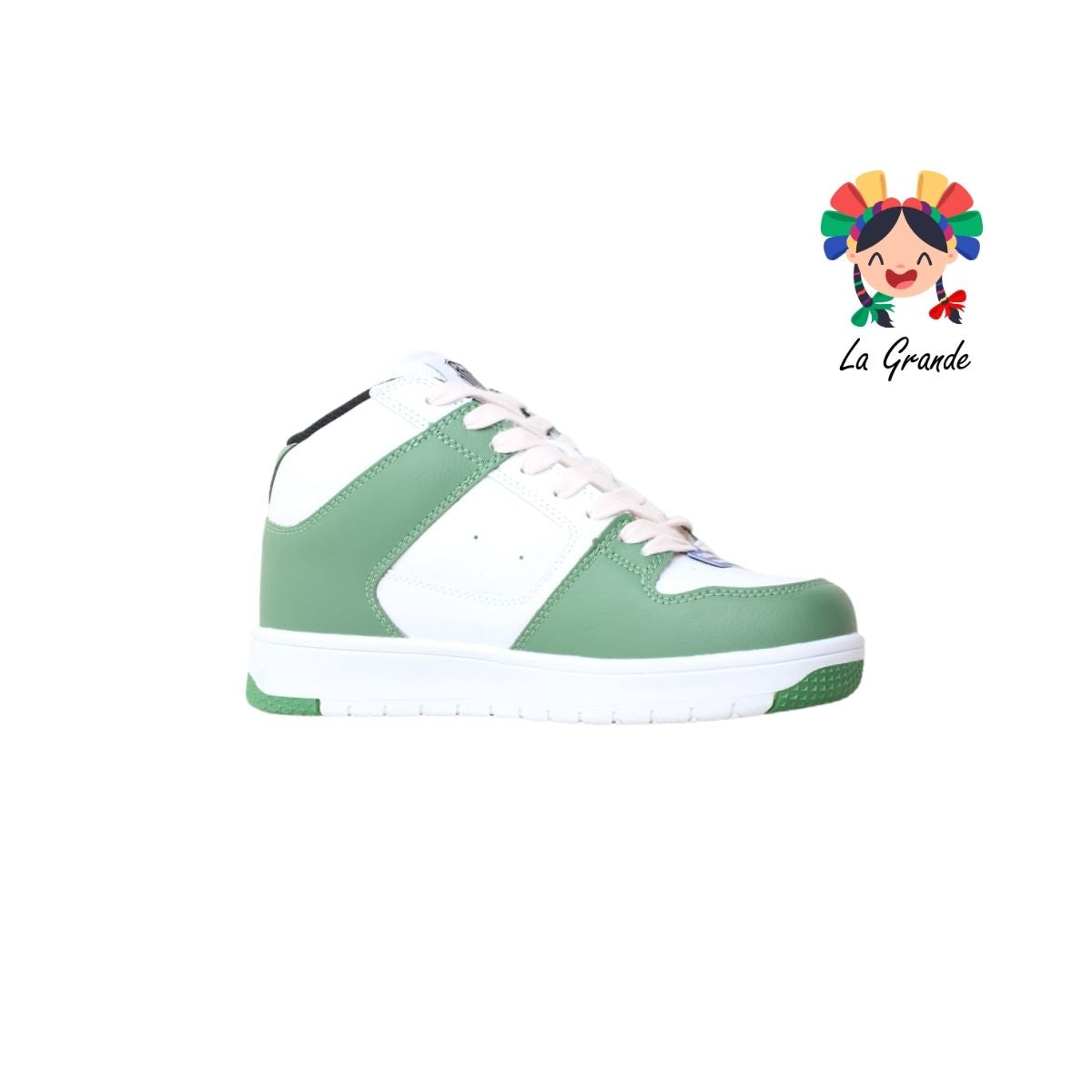 9F731178 K-SWISS Verde Blanco Butter Tenis Casual para Dama y Joven