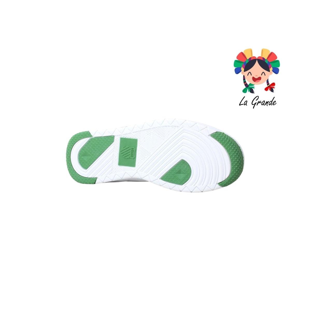 9F731178 K-SWISS Verde Blanco Butter Tenis Casual para Dama y Joven
