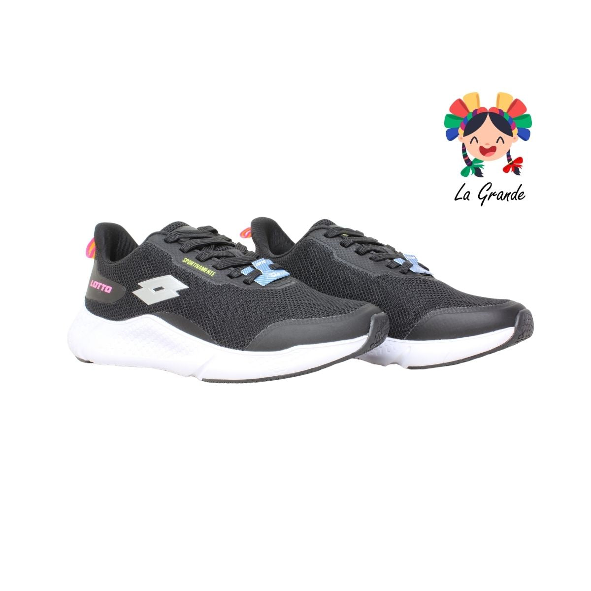 9H442002 LOTTO Black White Tenis Deportivo para Dama