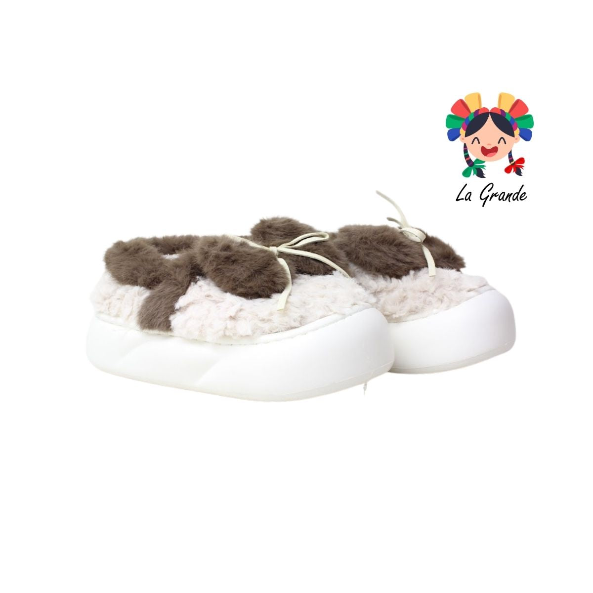 A-5042 ZXXG Multicolor Moño Listón Pantufla Afelpada para Dama