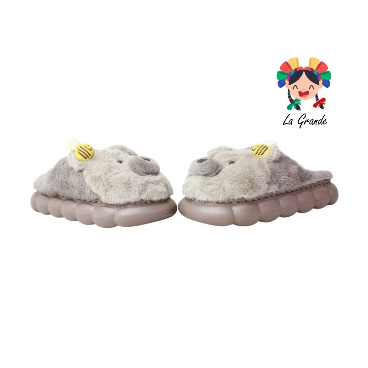A-5143 ZXXG Multicolor Oso Abejita Pantufla Afelpada para Dama