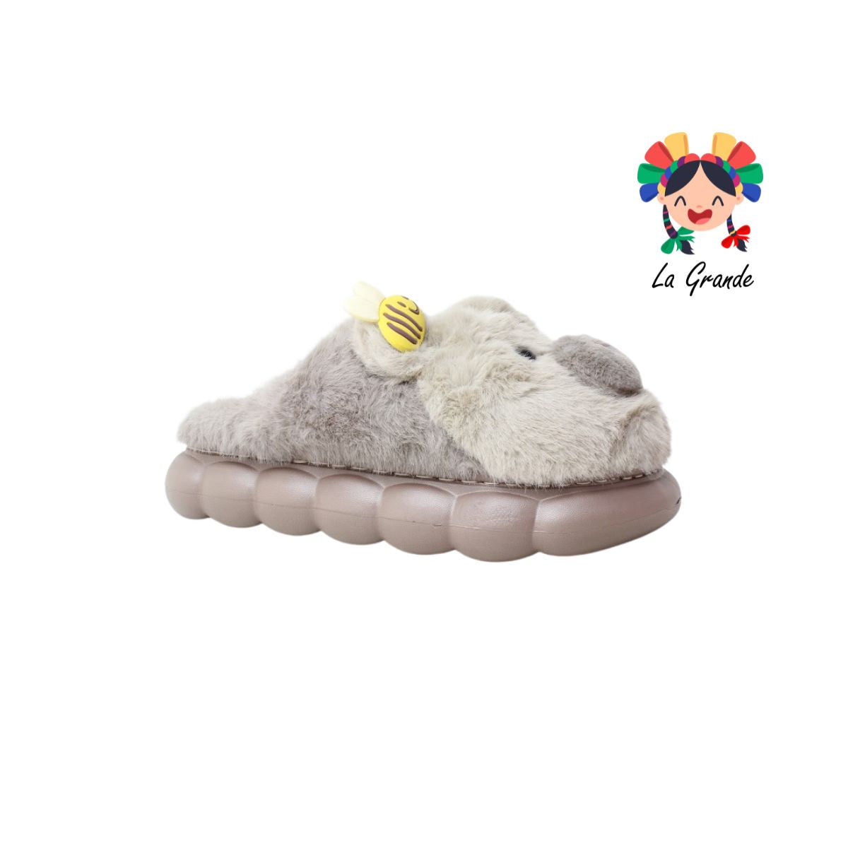 A-5143 ZXXG Multicolor Oso Abejita Pantufla Afelpada para Dama