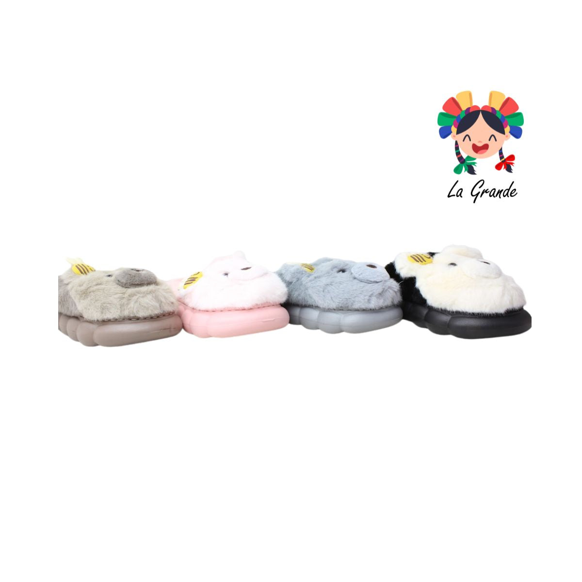 A-5143 ZXXG Multicolor Oso Abejita Pantufla Afelpada para Dama