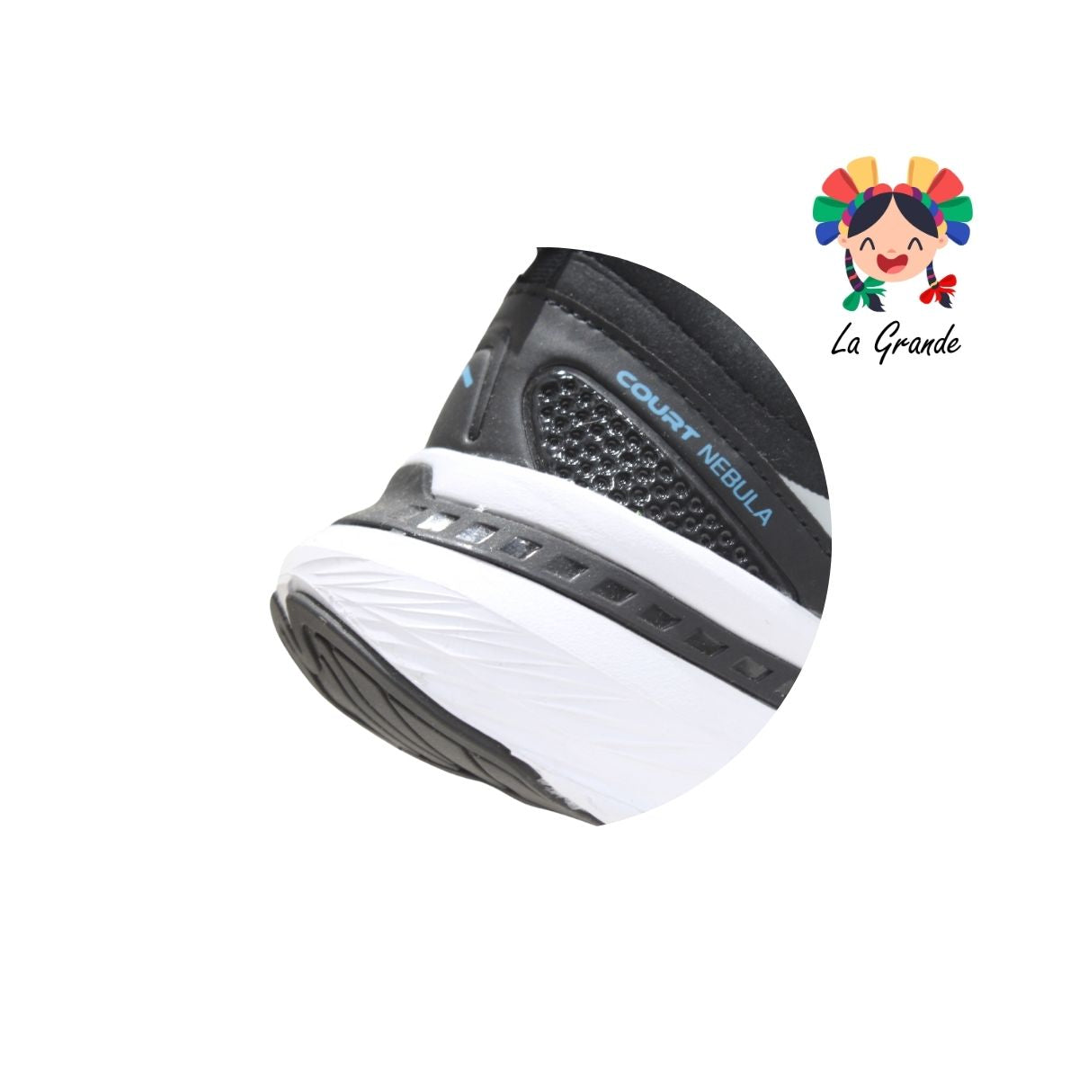A1779J COURT Gris Negro Tenis Deportivo para Joven, Dama y Caballero