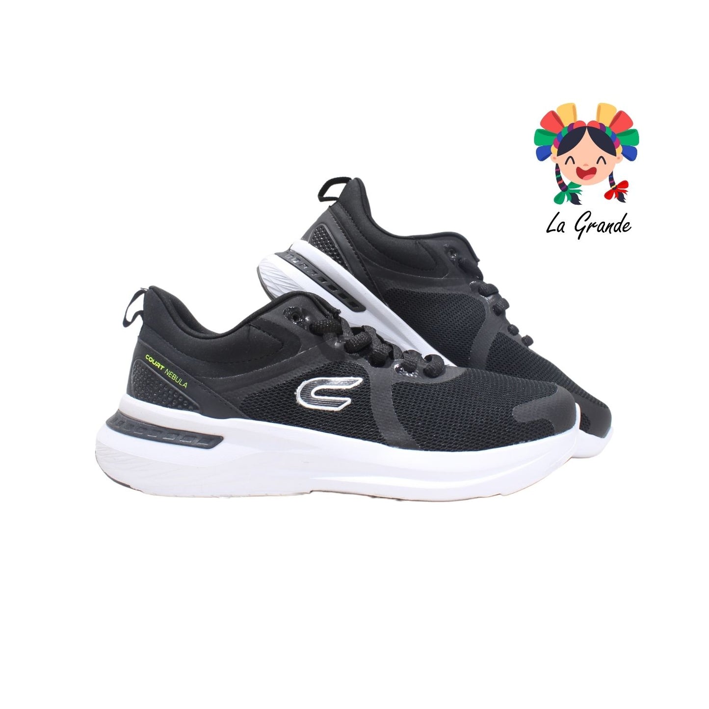 A1779J COURT Negro Tenis Deportivo para Joven y Dama