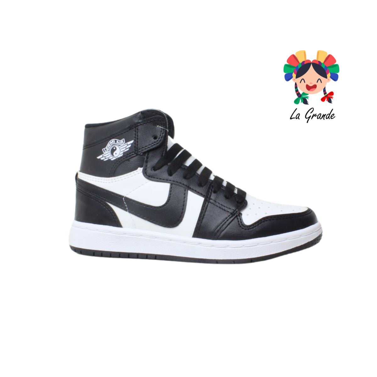 B003 LERMI Ngo Bco Panda Sint Tenis Casual para Dama y Joven