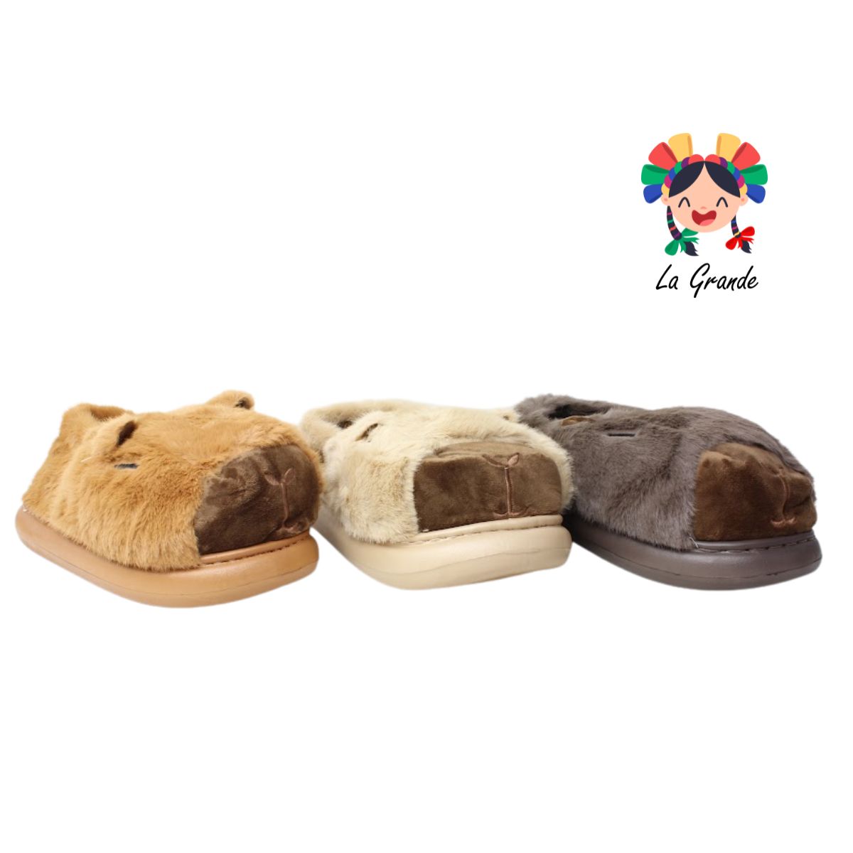 C-4146 ZXXG Multicolor Capiba Pantufla Afelpada para Niña, Niño, Dama y Joven
