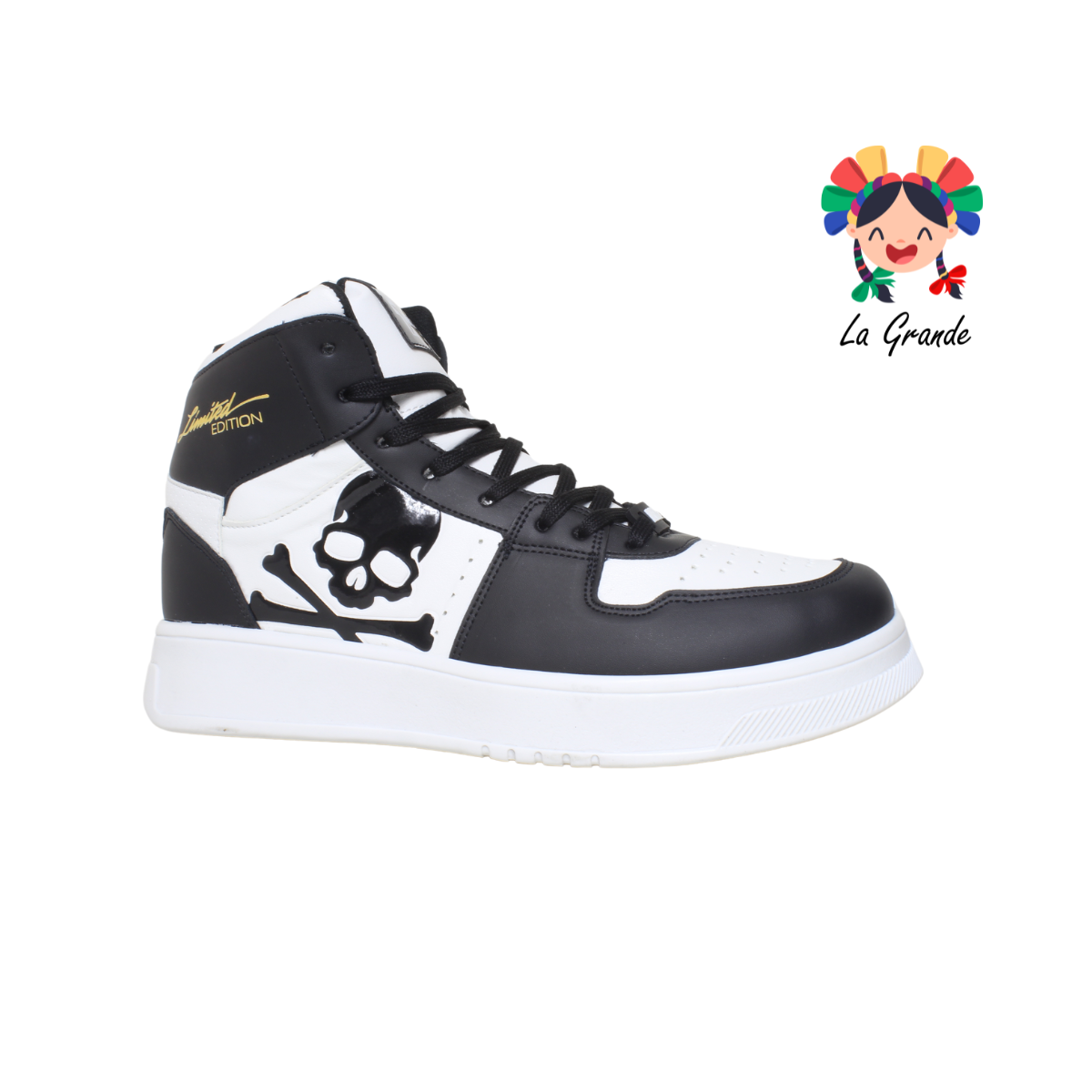 CALACA WALKQUIR Negro Blanco Sint Tenis Casual para Joven y Caballero