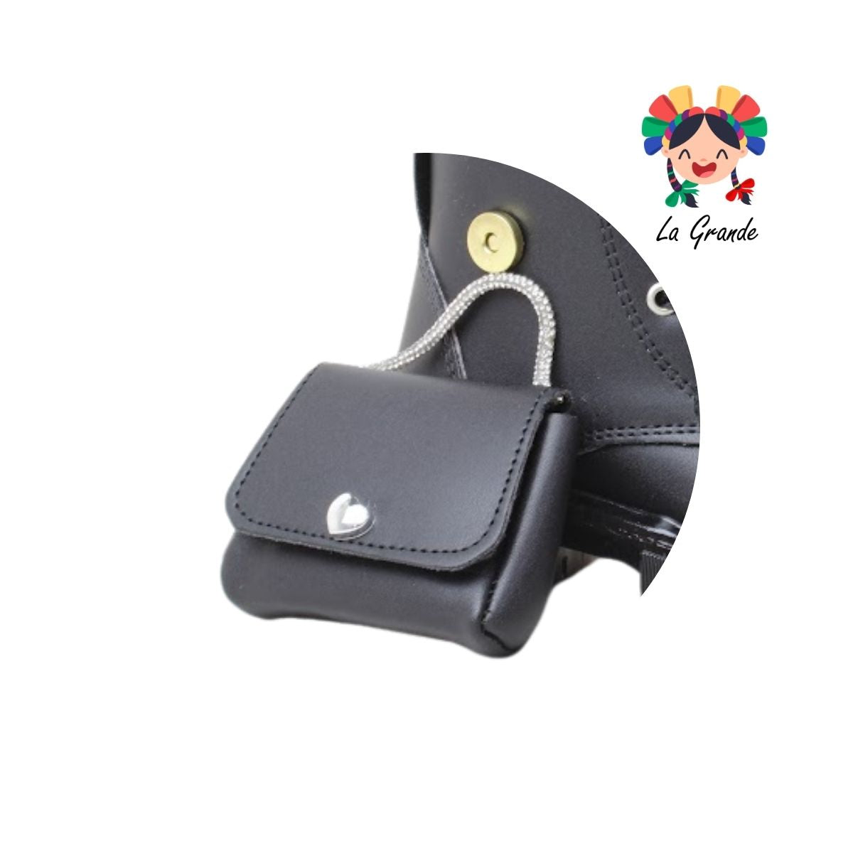 B004 DANIELS Negro Cabra Bota con Luz Led para Niña