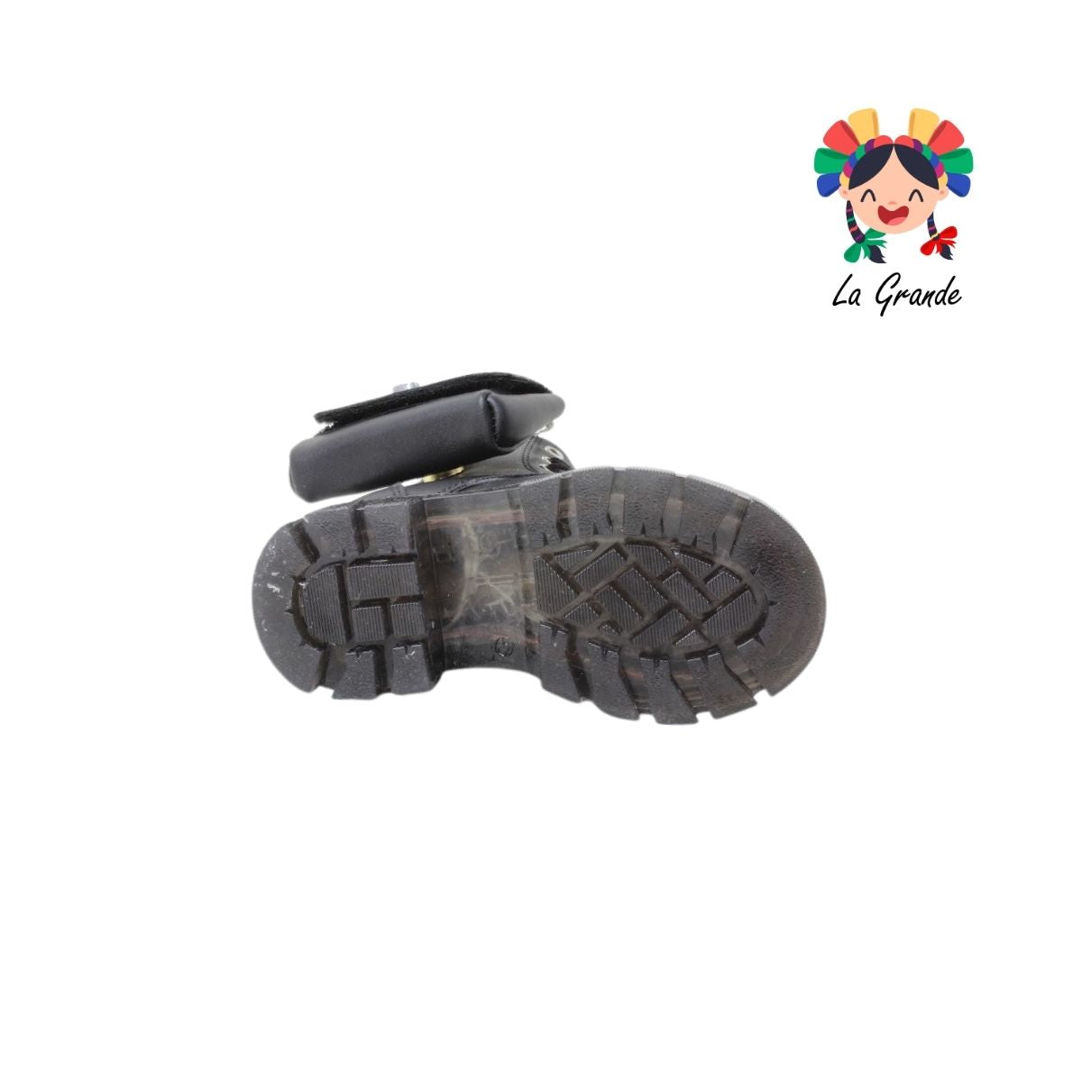 B004 DANIELS Negro Cabra Bota con Luz Led para Niña