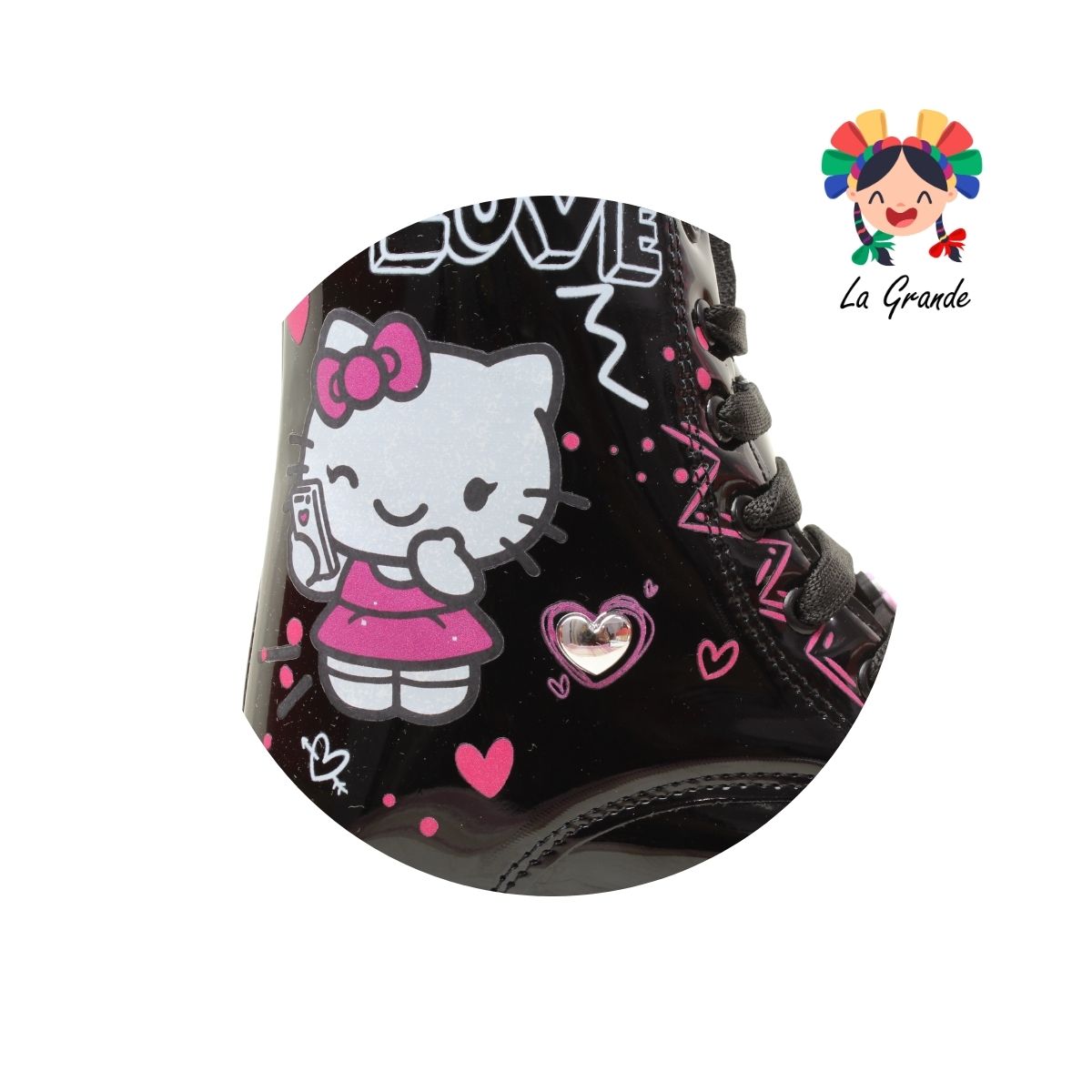 B09 DANIELS Negro Charol Bota Casual con Luces para Niña