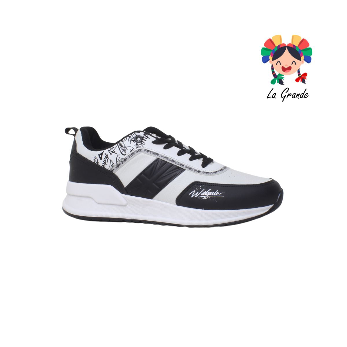 BOSTON WALKQUIR Blanco Negro Tenis Casual para Caballero