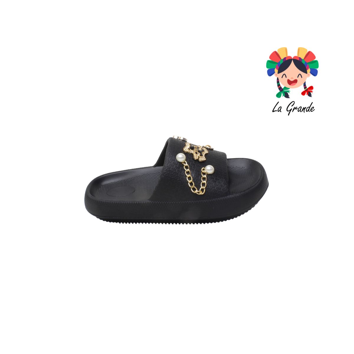 C004M TOP SANDAL Multicolor Sandalia de Baño o Playa con Adorno de Cadena para Dama